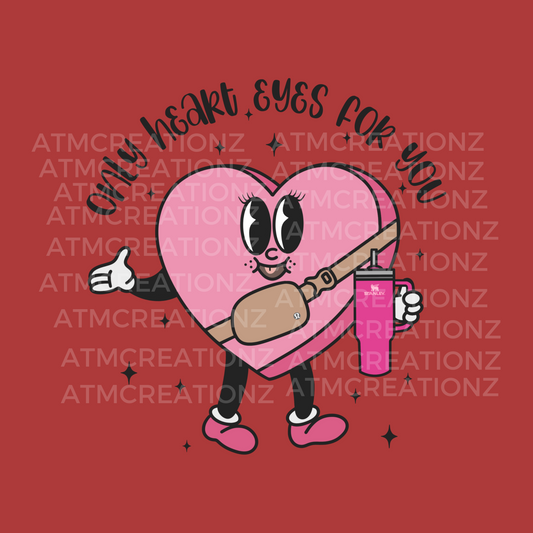 Heart Eyes Blk DTF